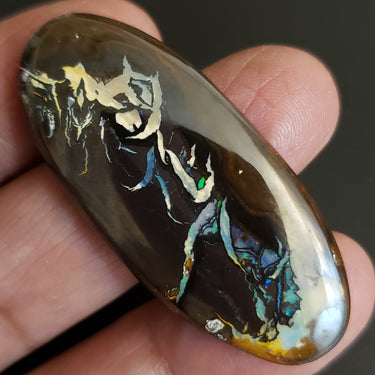 Natural Boulder Opal Cabochon. Size- approx. 38x13mm